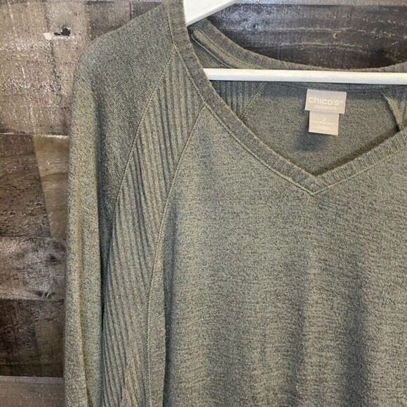 Chicos Zenergy Sweater Size 2 Womens 12/14 US Gray Long Sleeve - Picture 6 of 7